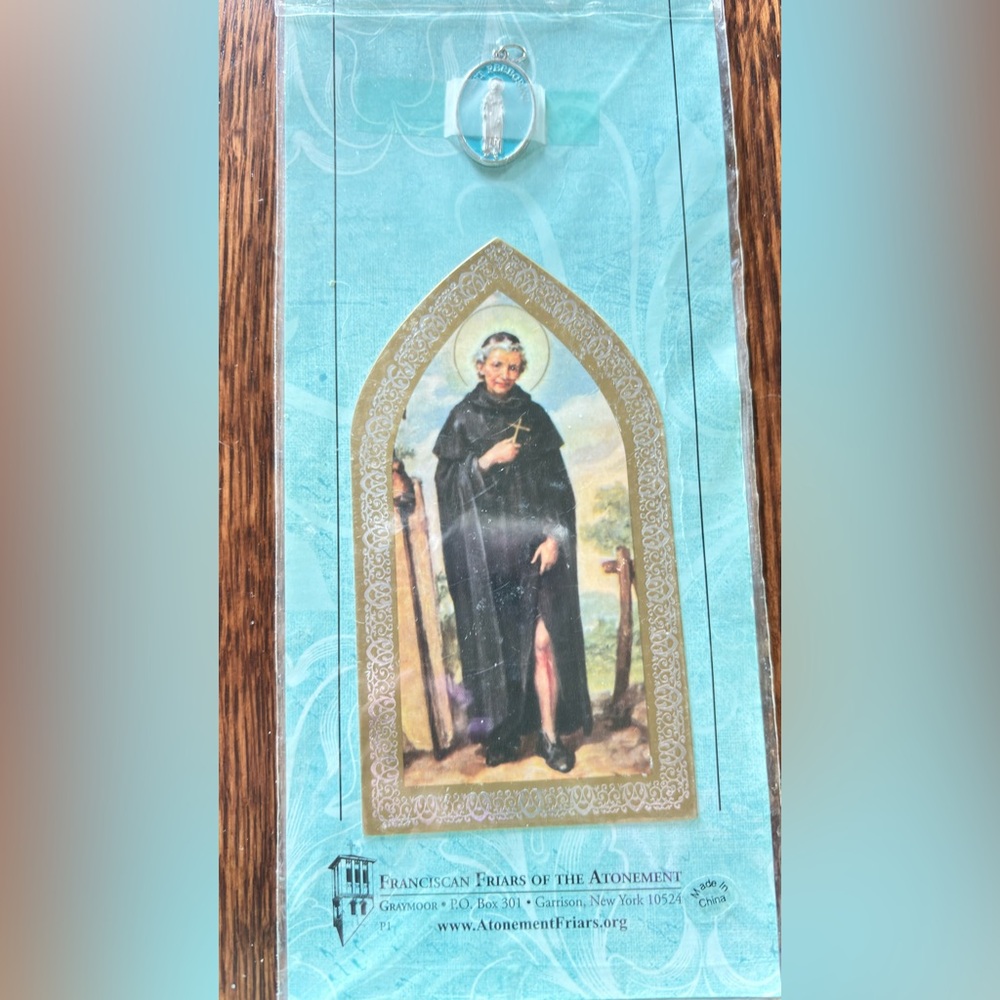 St Peregrine Patron Saint of Cancer Medal and Prayer Card